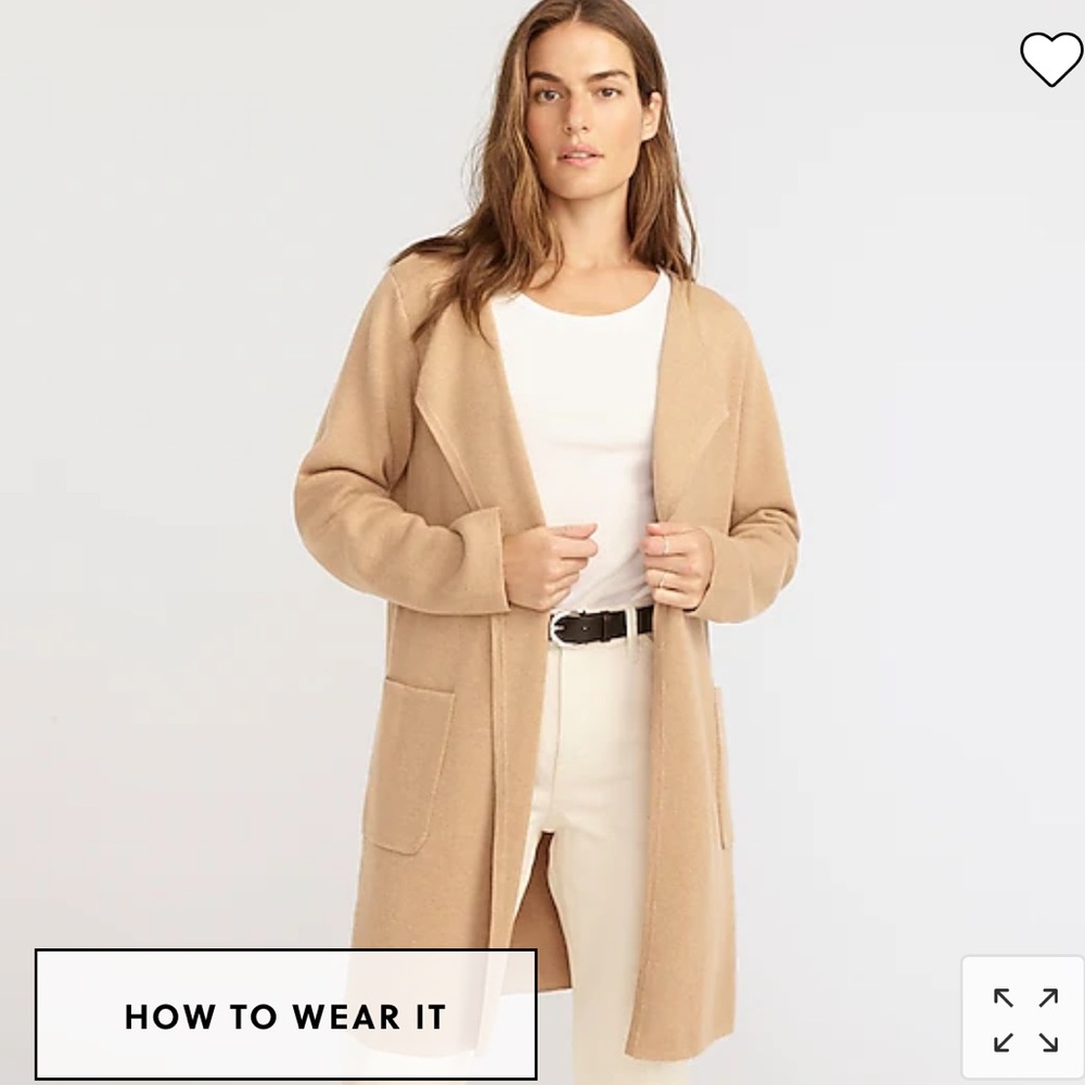 JCrew women’s Juliette collarless sweater-blazer XS